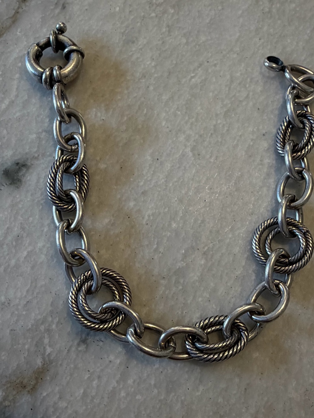Twisted Rope-Link Women's Bracelet in Silver Tone